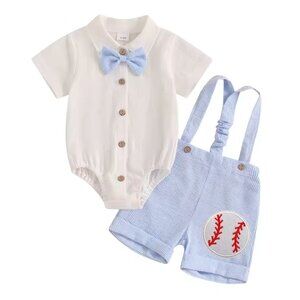 Baseball outfit Boy First Birthday Sports Outfit Baseball Clothes Suspenders